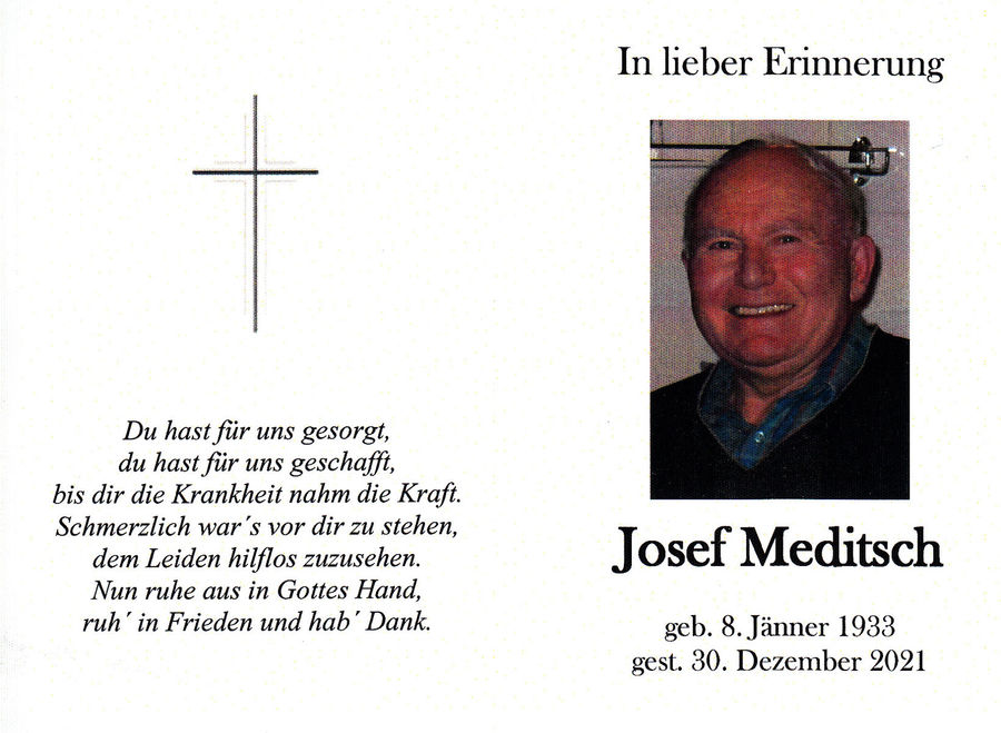 Gedenkkarte Josef Meditsch
