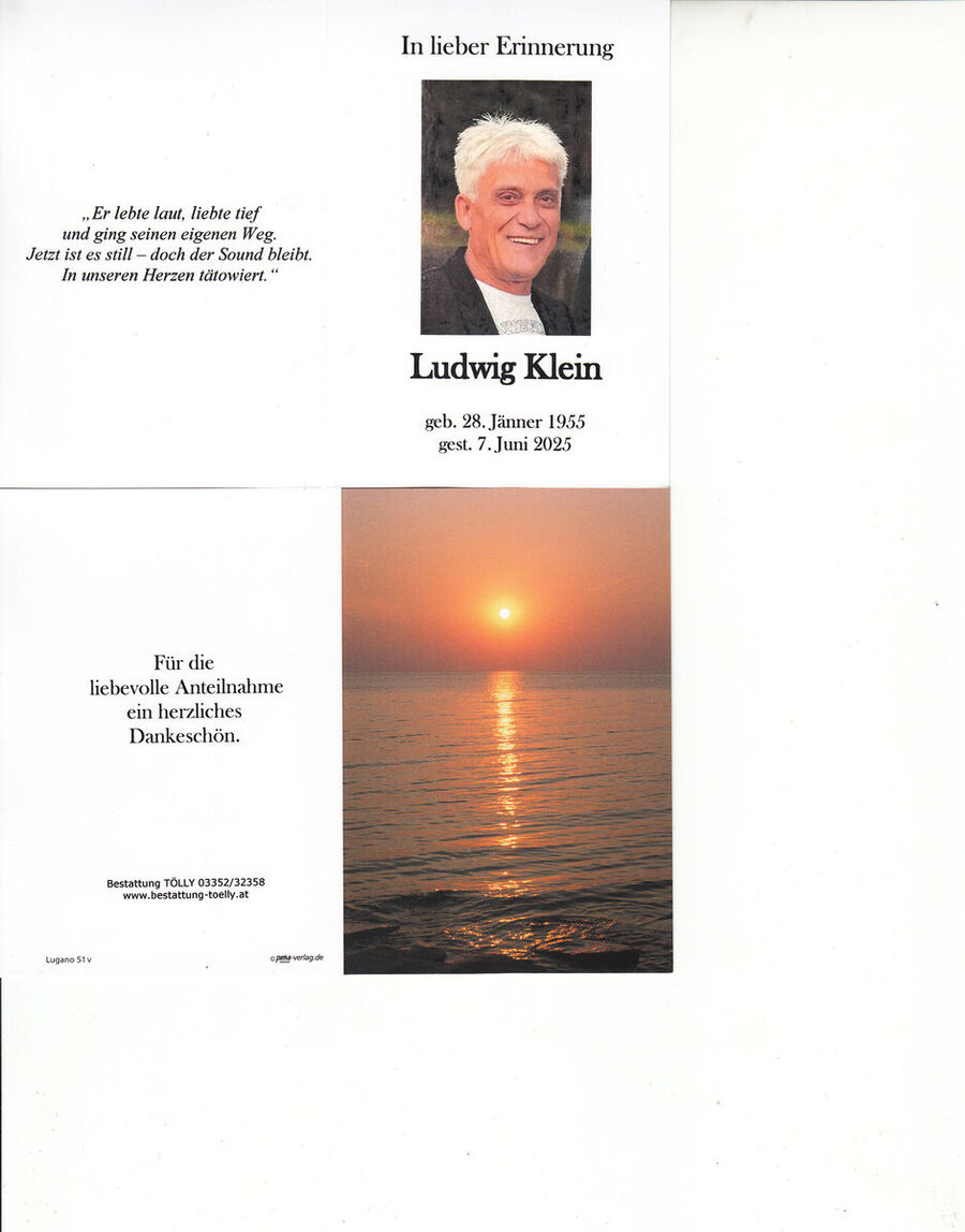Gedenkkarte Ludwig Klein