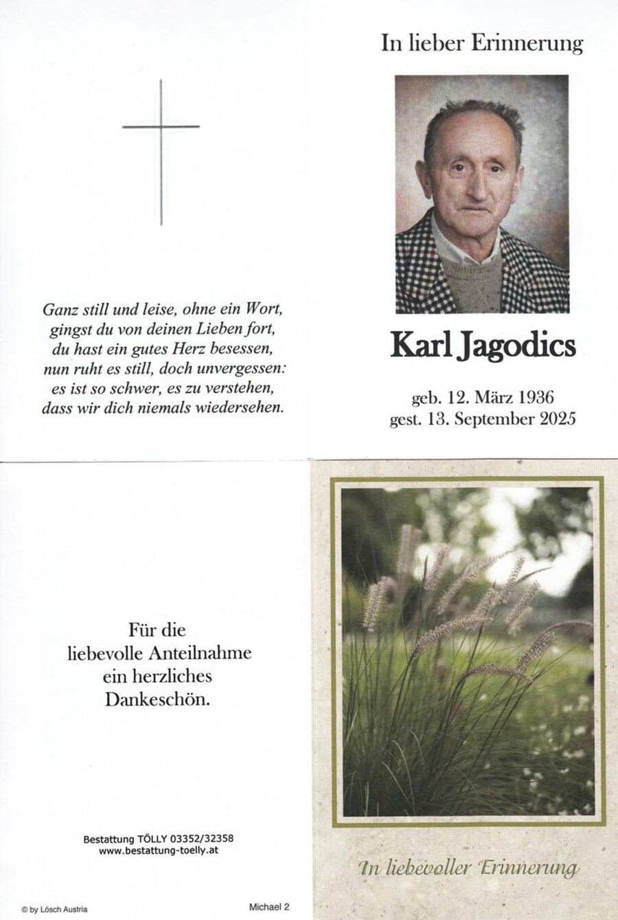Gedenkkarte Karl Jagodics