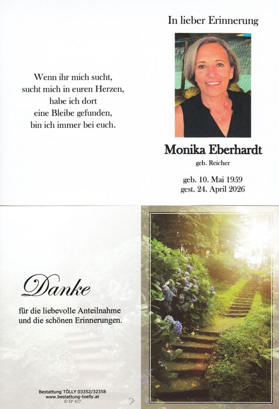 Gedenkkarte Monika Eberhardt