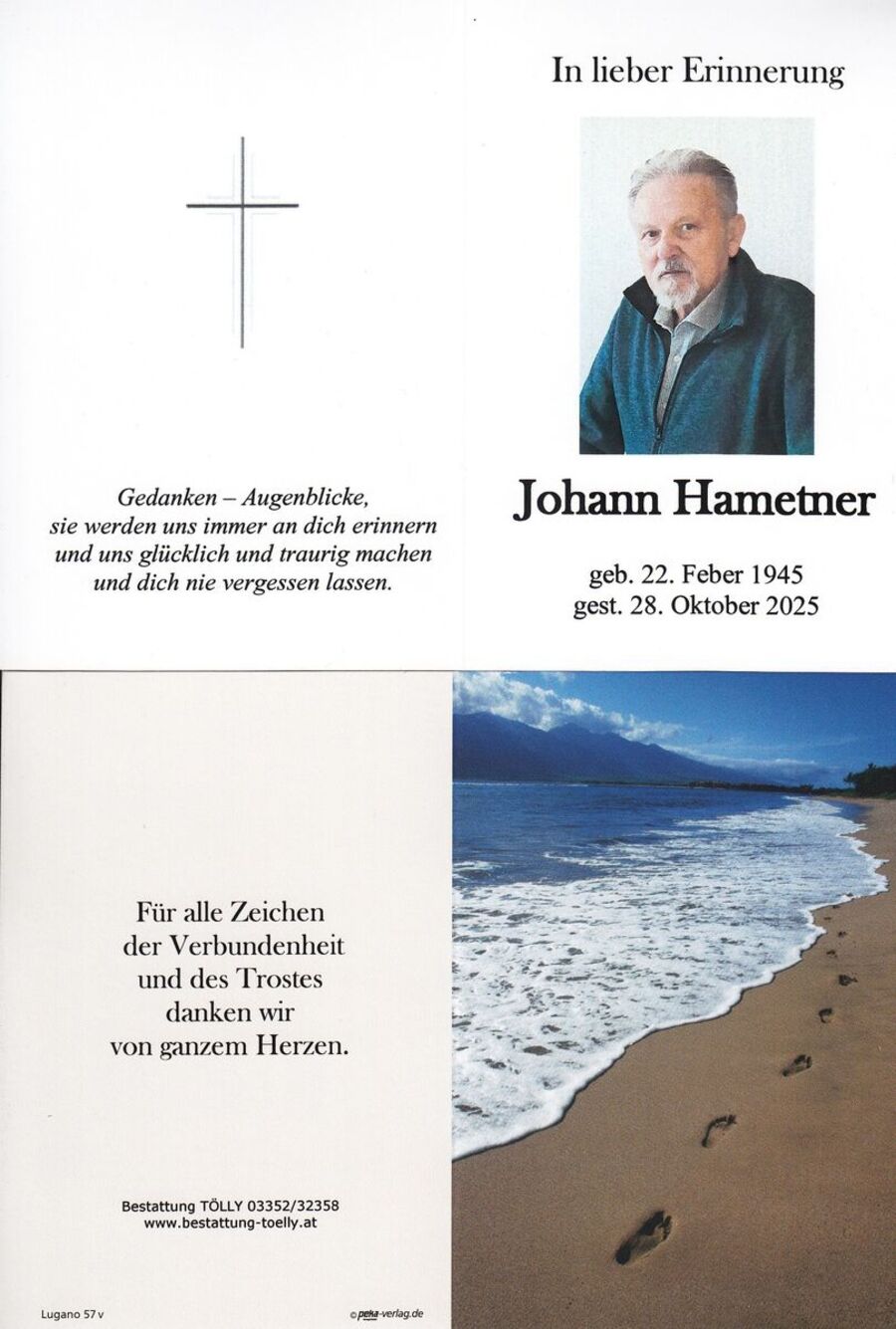 Gedenkkarte Johann Hametner