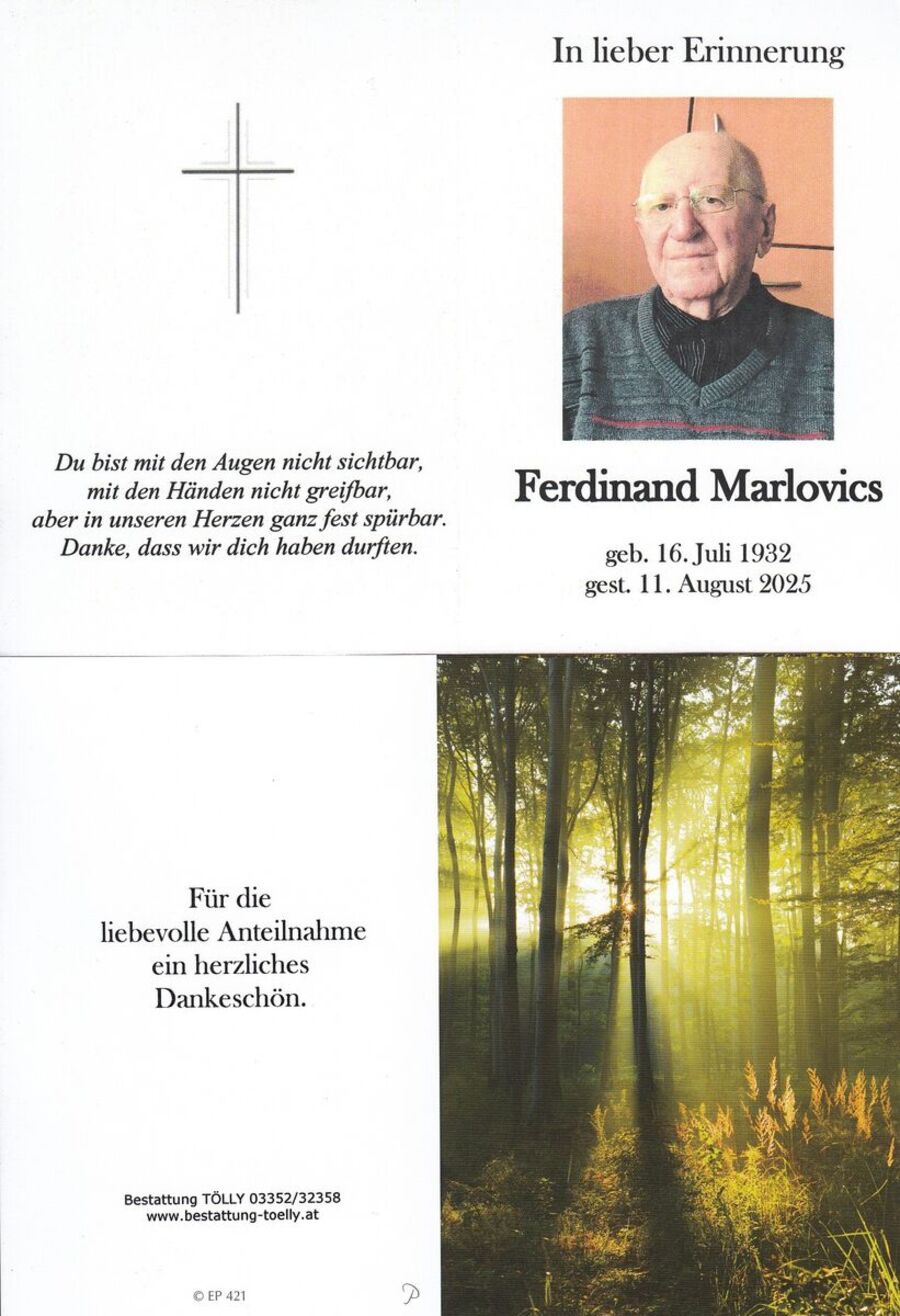 Gedenkkarte Ferdinand Marlovics