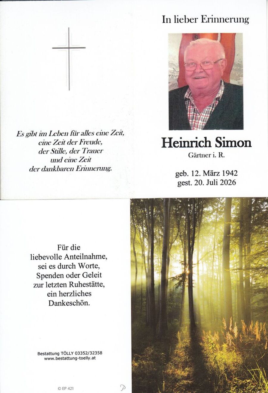 Gedenkkarte Heinrich Simon