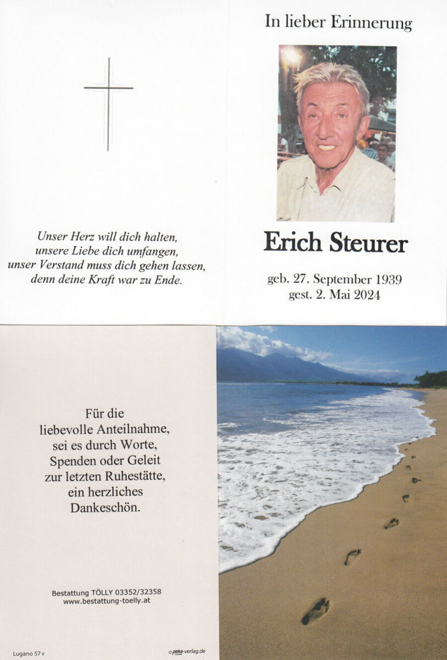 Gedenkkarte Erich Steurer