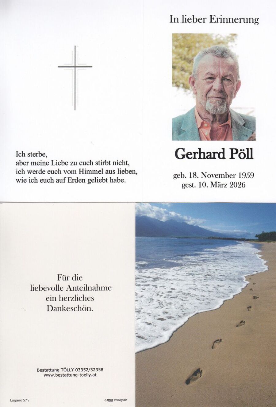 Gedenkkarte Gerhard Pöll