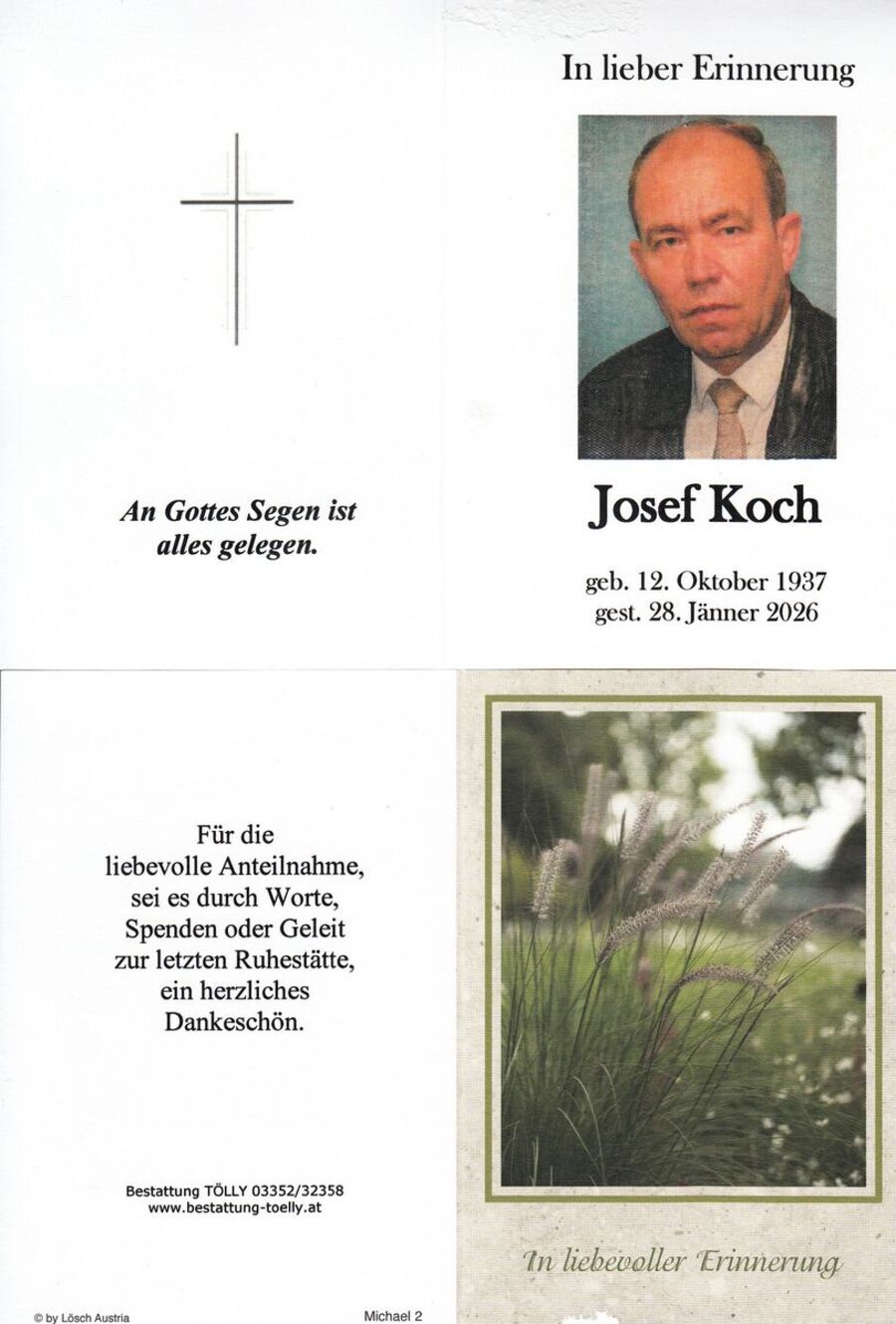 Gedenkkarte Josef Koch