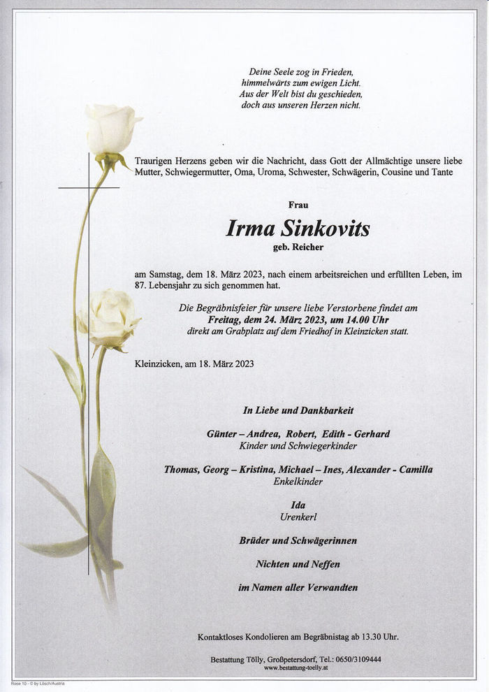 Parte Irma Sinkovits