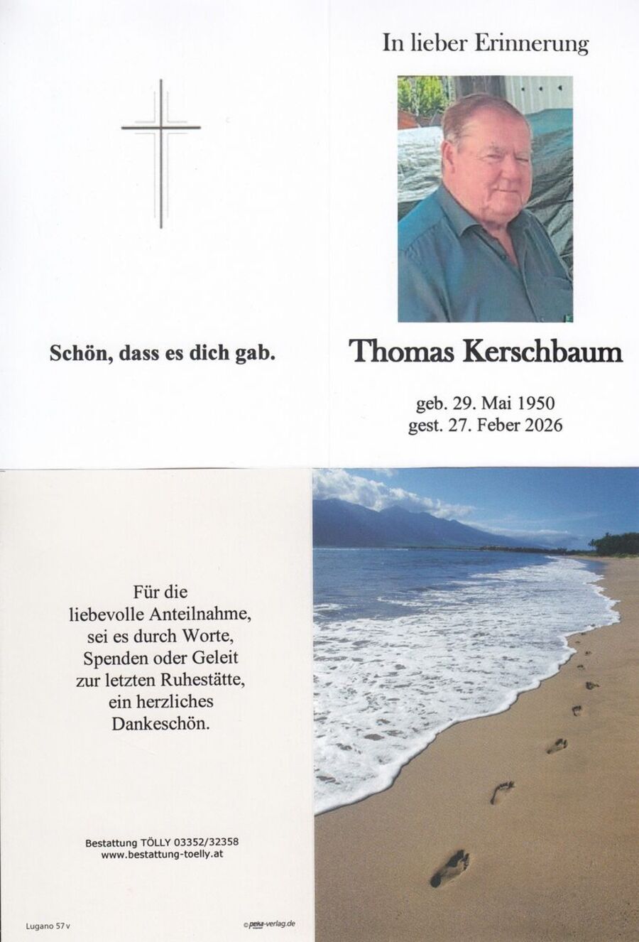 Gedenkkarte Thomas Kerschbaum