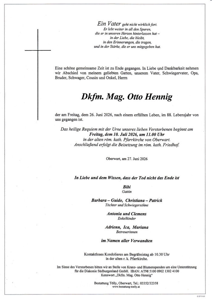 Parte Dkfm. Mag. Otto Hennig