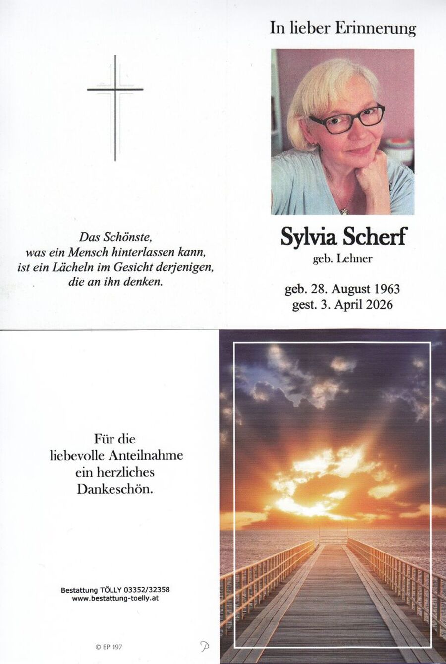Gedenkkarte Sylvia Scherf