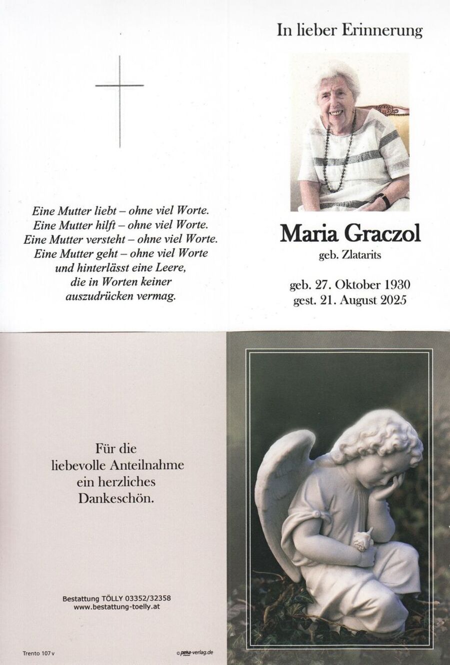 Gedenkkarte Maria Graczol