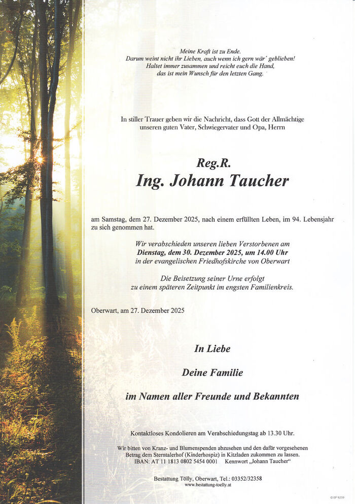 Parte Ing. Johann Taucher