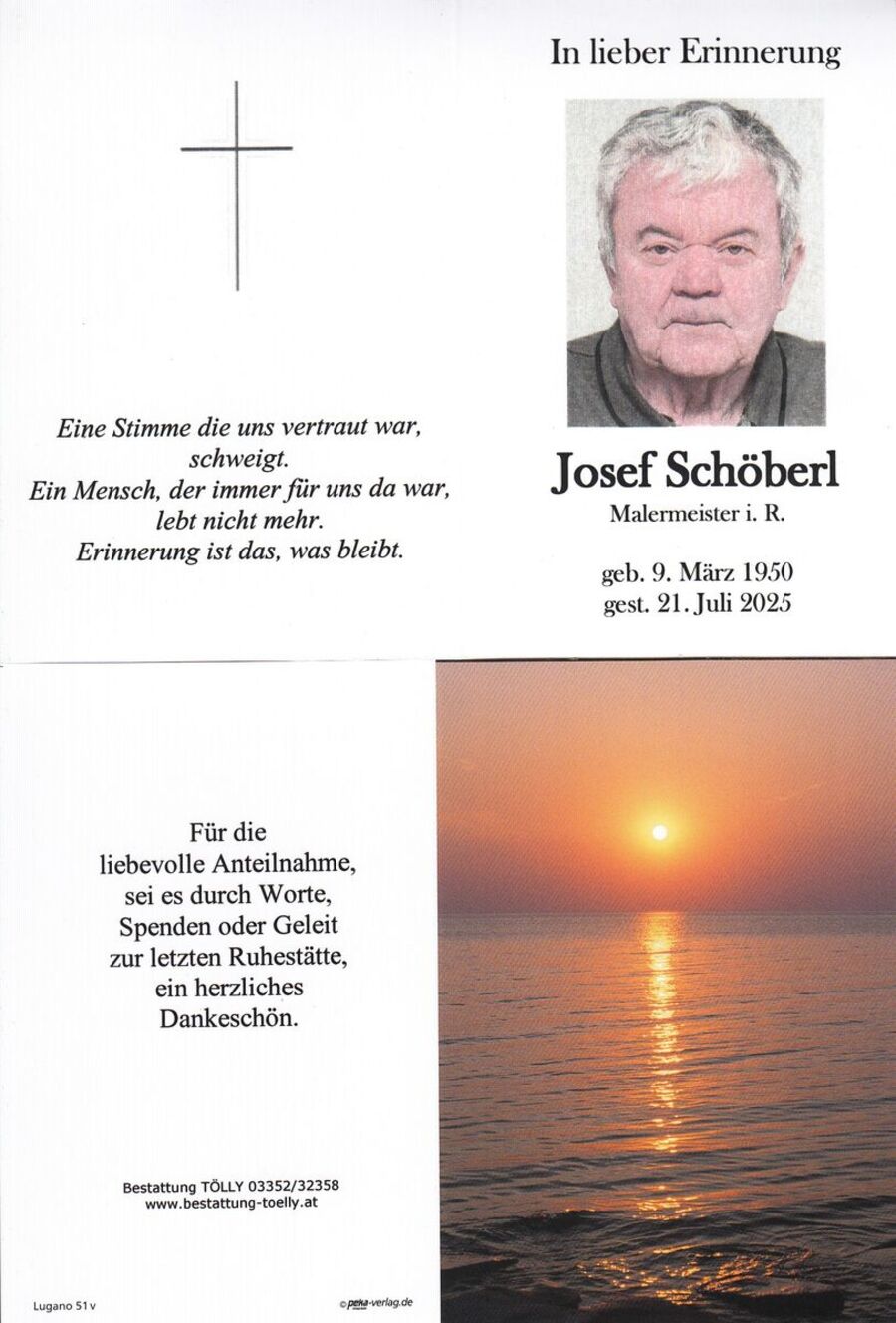 Gedenkkarte Josef Schöberl