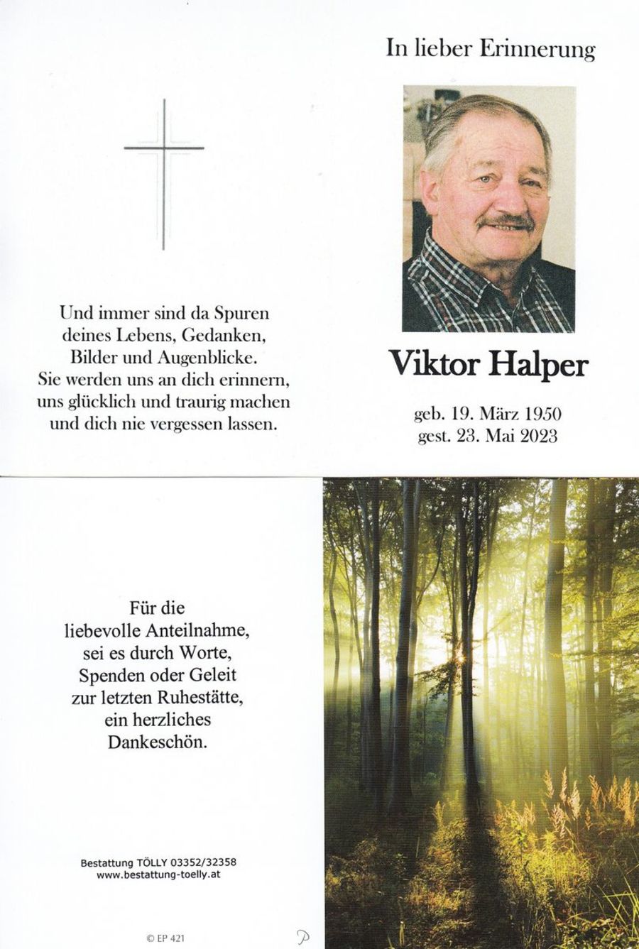 Gedenkkarte Viktor Halper