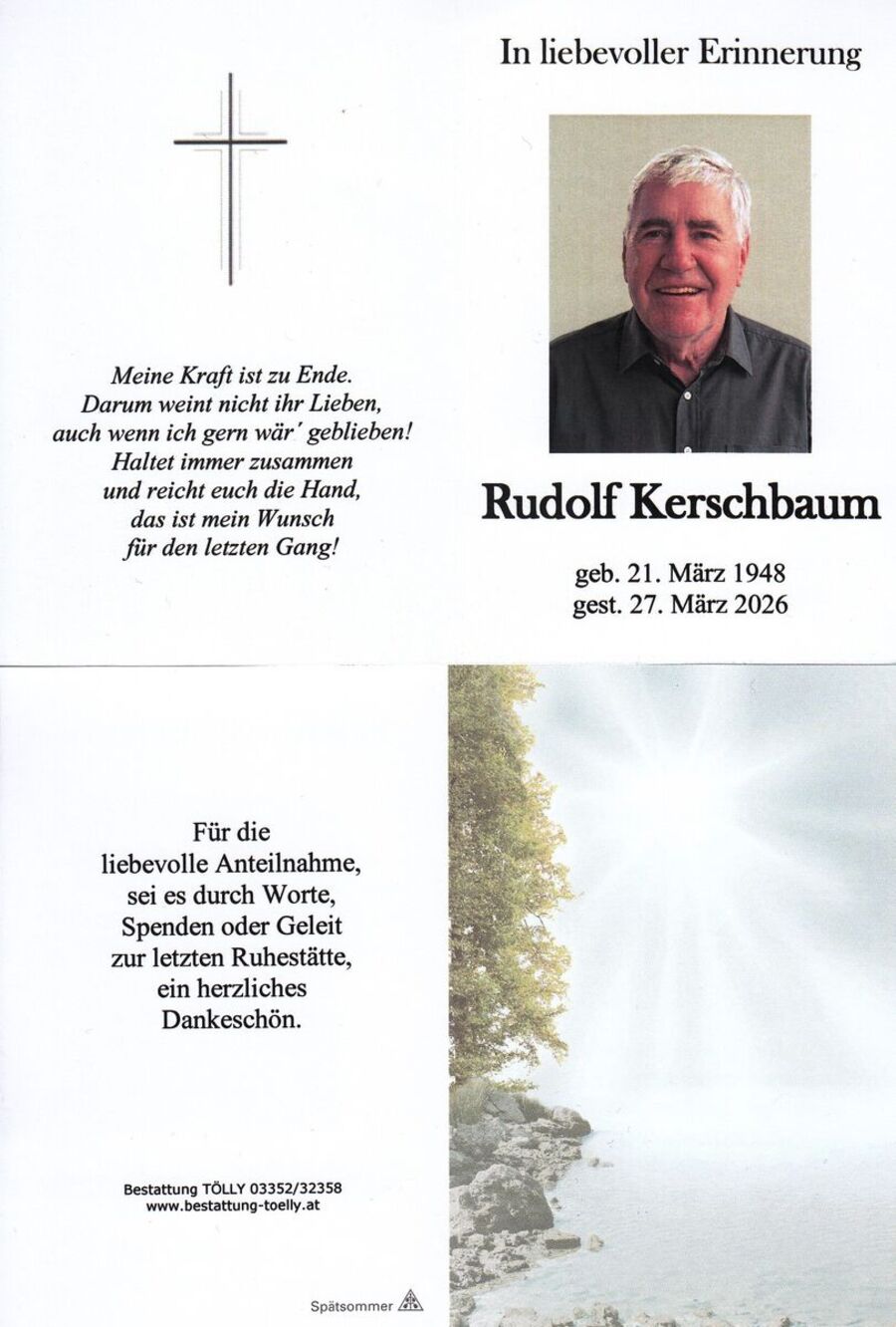Gedenkkarte Rudolf Kerschbaum